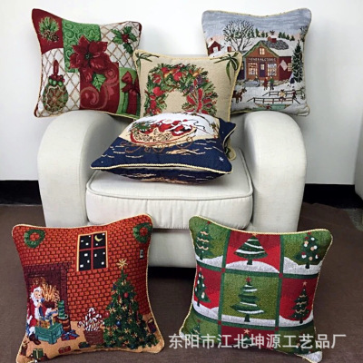 The factory sells foreign trade Christmas tree to embrace The cross-border popular holiday home soft decoration jacquard cushion.