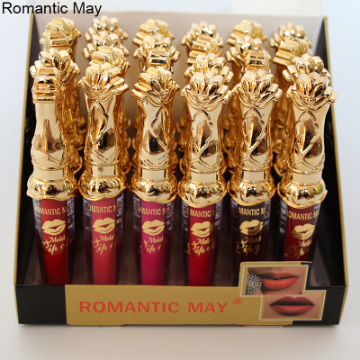 Romantic May Linden Blossom Non-Stick Cup Flashing Lip Gloss Foreign Trade Hot Matte Lip Gloss Lipstick
