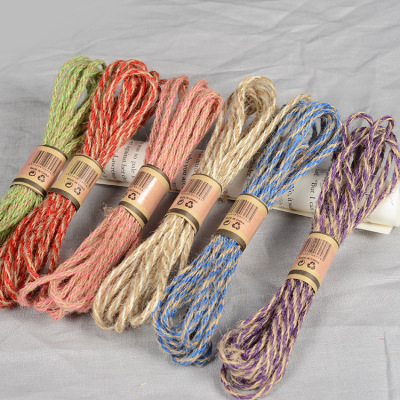 Manufacturers direct color braided hemp rope creative hand braided hemp rope multi-strand braided 6 colors optional