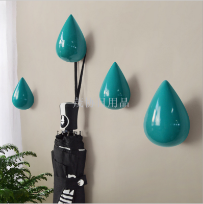 Simple and Modern Decoration Hook Creative Water Drop Clothes Hook Wall Wall Mounted Hoy Fitting Room Coat and Hat Hanger Wall Decoration