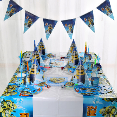 Children's birthday party supplies New Year decorations decorate the atmosphere cartoon minion theme suit birthday hat.