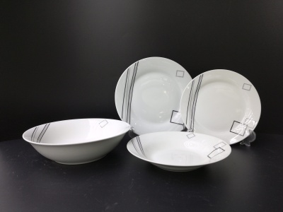 Daily necessities ceramic high - temperature porcelain pu flowers 19 small round set plate cups and saucers.