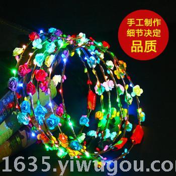 Factory direct selling 10 lights 10 flower wreath night market toys wholesale.
