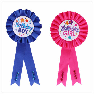 Children's birthday decorating props/baby birthday party supplies/birthday badges.