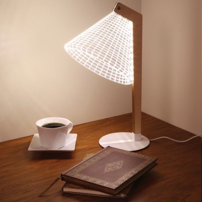 amazon Lámpara de mesa LED – luz hasta lampshade diseño de ilusión óptica 3d