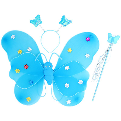 Butterfly wings double three-piece set of six children's children's day performance clothing princess dance angel wings.