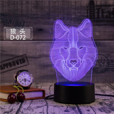 Lutou 3D small night light led creative colorful night light USB charging acrylic lamp to customize gift items.