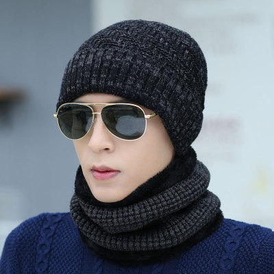 Factory Wholesale Hat Men's Winter Korean Style Fashion Woolen Hat Men's Thickened Warm Outdoor Winter Knitting Wool Hat