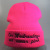 European and American Popular Women's I Wear Pink Letter Embroidery Knitted Hat Sleeve Cap Warm Wool Hat