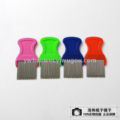 Multi-function stainless steel flea lice comb the scalp to catch lice.