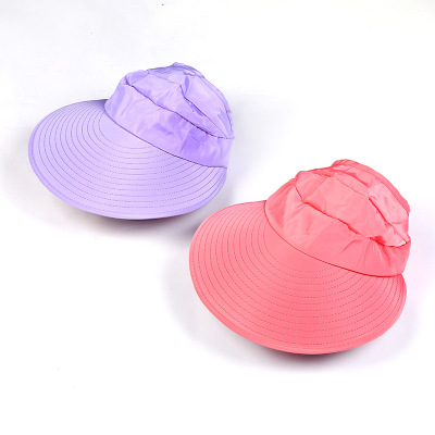 The new 100-set outdoor uv-proof hat lady can fold up The top hat manufacturer wholesale.