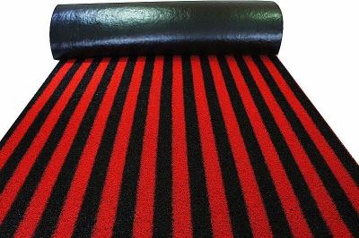 Striped PVC spray coil carpet 1 m x15 m.