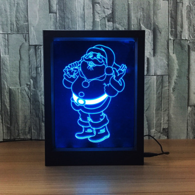 Santa Claus 3D gift lamp bedside lamp led light night light decoration atmosphere colorful frame