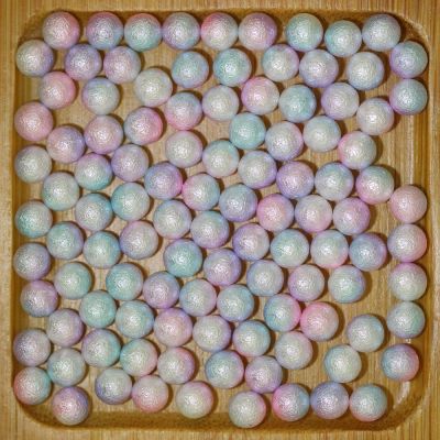 Pink Rainbow No Hole 3-6mm Round Pearls Imitation Pearls Craft Art Diy Beads Nail Art Decoration