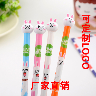 Creative Stationery Adorable Rabbit Facial Expression Cute Bunny Paper Gel Pen Creative Ball Pen Signature Pen