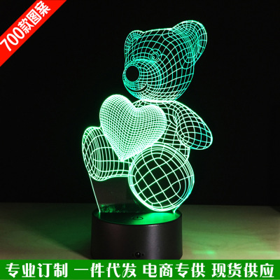 Cross-boundary cargo remote control lamp creative plug-in electric light night light 3d led touch desk lamp gift lamp