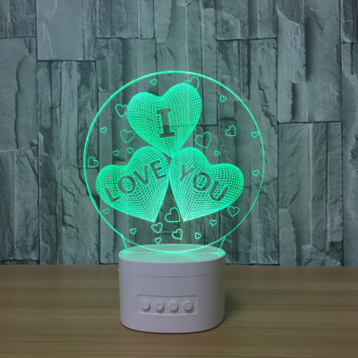 The new special product 3D night light bluetooth speaker lamp colorful led lamp