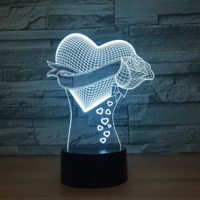 2018 hot style love roses 3D light colorful night light LED touch remote control valentine's day gift lamp