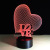 New heart LOVE 7 color 3D light touch switch gradient visual lamp creative LED lamp acrylic lamp