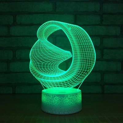 Foreign trade abstract colorful 3D light LED energy-saving night light creative 3D acrylic eye bedside visual lamp