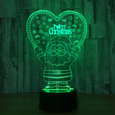 Santa creative electric product 3d led touch acrylic small night light luma lights
