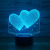 2 love 3D small lamp creative LED small night light valentine's day gift USB remote touch lamp