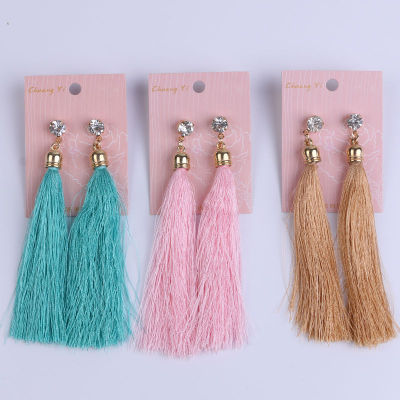 2018 new Japanese and Korean tassel super fairy creative cute trend Korean version of female earrings