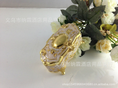 Silver plated gold metal toothed metal toothpick box for home hotel KTV products.