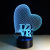 New heart LOVE 7 color 3D light touch switch gradient visual lamp creative LED lamp acrylic lamp