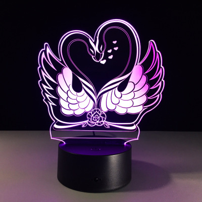 Hot sale new double swan remote touch 7 color 3D lamp acrylic vision lamp LED lamp