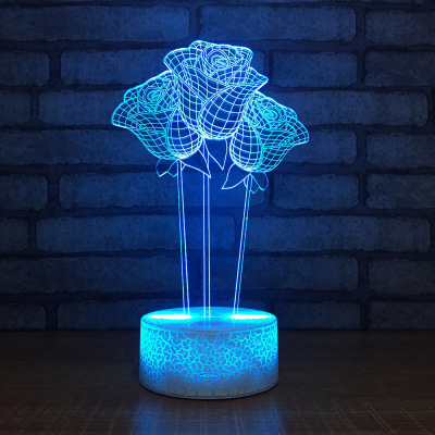 Colorful rose small night Lantern Festival can be acrylic led lamp creative valentine's day gift atmosphere lamp