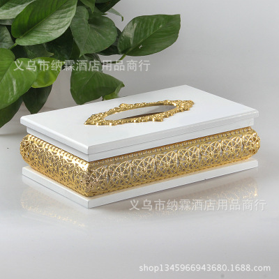 High - grade silver hollowed-out tissue box silver alloy tissue paper napkin box technology home accessories.