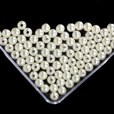 Ivory  Imitation Pearl Beads For Jewelry Making Resin Round Imitation Pearl Beads With Hole Many Sizes
