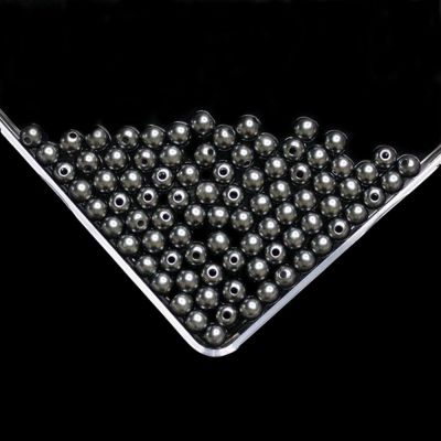 Dark gray Imitation Pearl Beads For Jewelry Making Resin Round Imitation Pearl Beads With Hole  Many Sizes