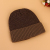 Winter Fashion Khaki Striped Knitted Hat plus Velvet Scarf Outdoor Sleeve Cap