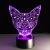 2018 foreign trade new cat head 3D light 7 color touch control LED visual night light gift atmosphere lamp 114.