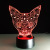 2018 foreign trade new cat head 3D light 7 color touch control LED visual night light gift atmosphere lamp 114.