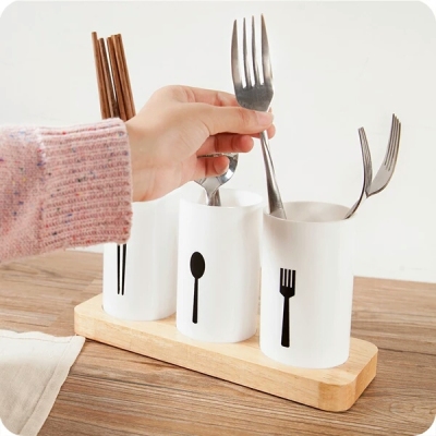 Oak base tableware storage box furniture storage box chopsticks cage knife and fork spoon drain chopsticks holder