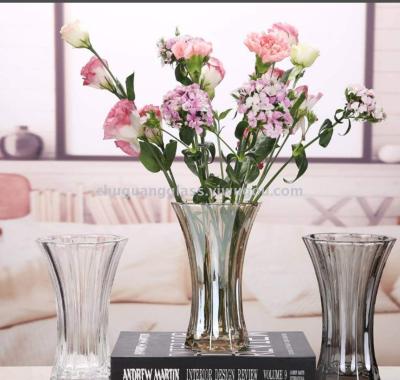 Electroplated Smoky Gray Amber Crystal Glass Vase Flower Arrangement Hydroponic Home Decoration
