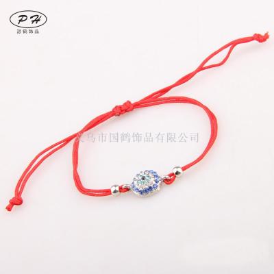 Red rope friendship bracelet evil eye eye knit bracelet.