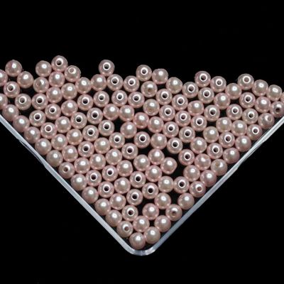 Light pink  Imitation Pearl Beads For Jewelry Making Resin Round Imitation Pearl Beads With Hole  Many Sizes