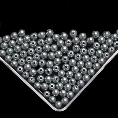 Silver gray Imitation Pearl Beads For Jewelry Making Resin Round Imitation Pearl Beads With Hole  Many Sizes