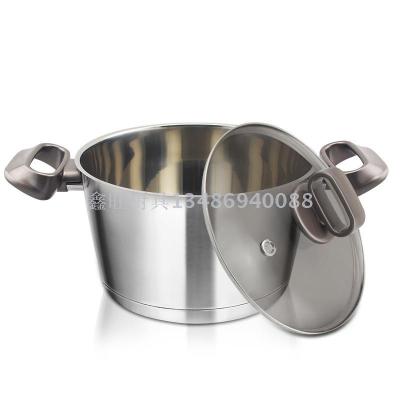 The stainless steel soup pot health soup pot, han style compound bottom soup pot kitchen induction cooker cooking pot 