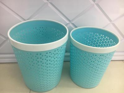 woven-pattern plastic trash can with ring