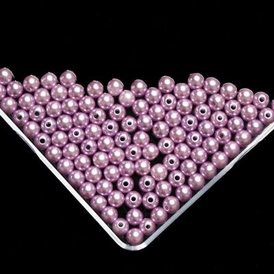 Light purple Imitation Pearl Beads For Jewelry Making Resin Round Imitation Pearl Beads With Hole  Many Sizes