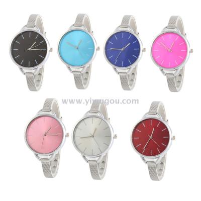 New color fine metal mesh with candy color summer hot selling women's watch.
