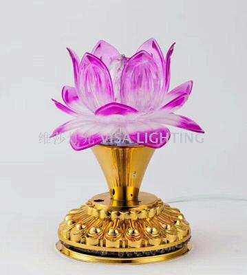 Colorful rotating lamp, lotus led 7 colored lamp rotating colored bulb lamp.