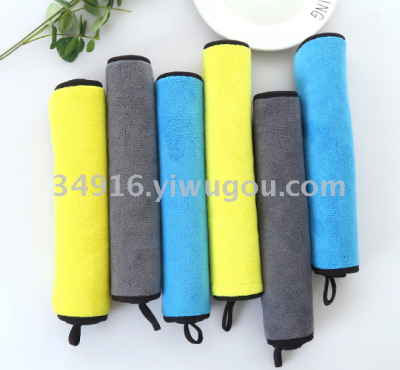 Velvet Super Soft Absorbent Lint-Free High Density Coral Velvet Towel 30*40 Car Cleaning Cloth Two-Color Thickened Cleaning