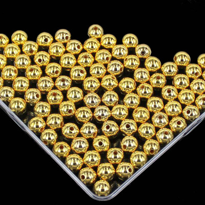 Gold Imitation Pearl Beads For Jewelry Making Resin Round Imitation Pearl Beads With Hole  Many Sizes