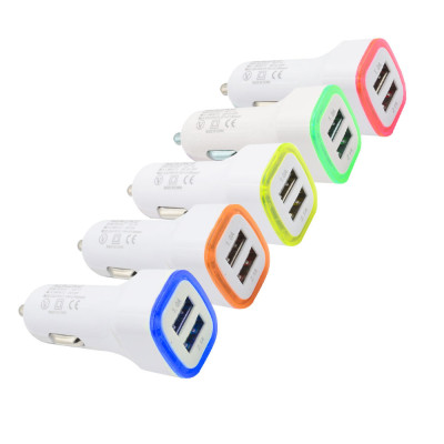 Double USB Car Charger Square Rocket LED Luminous 2.1a Dual-Port Car Charger Luminous Dual USB Car Charger